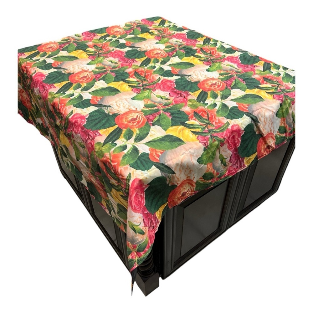 Kate Spade Rectangular Floral Tablecloth Multicolored Flowers Lined 54" x 59" - Picture 2 of 7